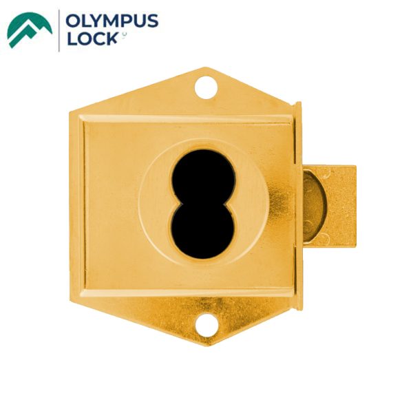 Olympus - 725M - IC Core Mortise Deadbolt Cabinet Door Lock - BEST SFIC - 1-1/16"" to Cylinder Length - Standard Length Bolt - Satin Brass - Optional Handing - Grade 1